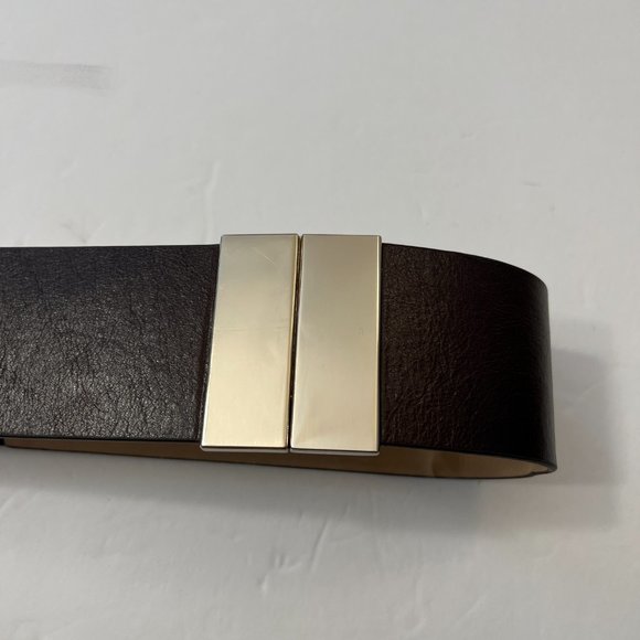 Vintage Ann Taylor leather belt and elastic belt with brass closure buckle - Picture 6 of 9